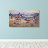 Loppen en zwevende paarden zijn veiliger dan lood canvas afdruk (Insitu (Houten vloer))