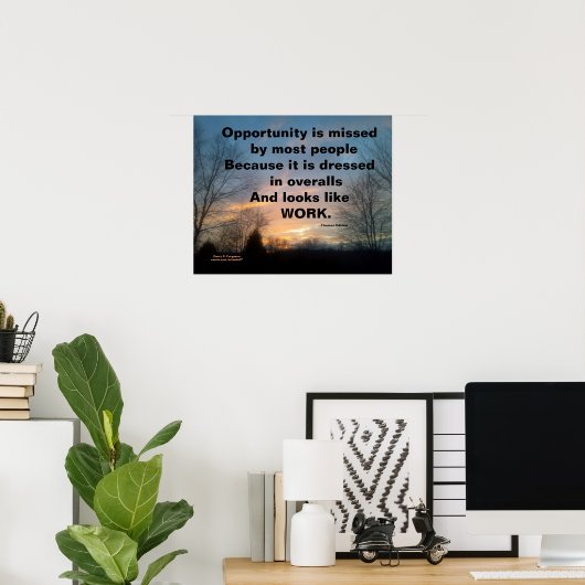 L'OPPORTUNITÉ EST MANQUÉE THOMAS EDISON POSTER PER (Bureau à domicile)