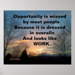 L'OPPORTUNITÉ EST MANQUÉE THOMAS EDISON POSTER PER