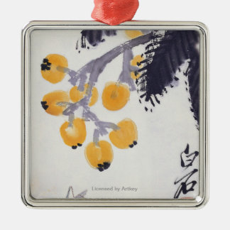 Loquats en een sprinkhaan metalen ornament