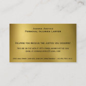 L'or aux échelles de la justice Cartes de visite (Dos)