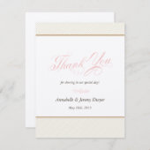 L'or classique barre le carte de remerciements (Devant / Derrière)