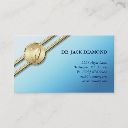 L'or dentaire de logo de dent de carte de visite (Devant)