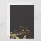 L'or élégant tourbillonne faire-part de fête de (Dos)