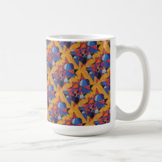"L'or et les bijoux Carrelés" Abstrait Design Mug (Droite)