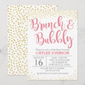 L'or et rougissent brunch et invitation pétillante (Devant / Derrière)