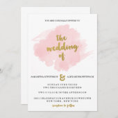 L'or et rougissent faire-part de mariage (Devant / Derrière)