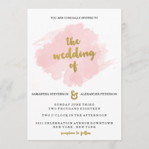 L'or et rougissent faire-part de mariage