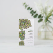 L'or fleurit le carte de visite imprimé élégant (Debout devant)