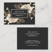 L'or peint à la main peint fleurit le carte de (Devant / Derrière)