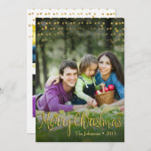 L'or pointille le design de carte élégant de Noël (Devant / Derrière)