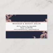 L'or rose fleurit le carte de visite de bleu (Dos)