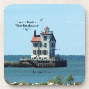 Lorain Harbour West Bkw Light 6 plastic onderzette Bier Onderzetter