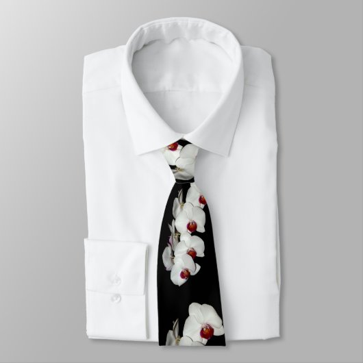 L'orchidée blanche fleurit cravate (Attaché)