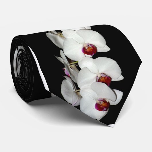 L'orchidée blanche fleurit cravate (Roulé)