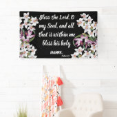 L'orchidée blanche fleurit la bannière de chrétien (En situation)