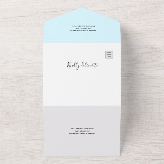 L'orchidée bleue en un seul Faire-part de mariage (Dehors)