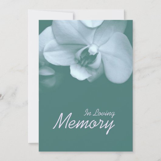 L'orchidée en mémoire amoureuse 5 Faire-part funér (Devant)