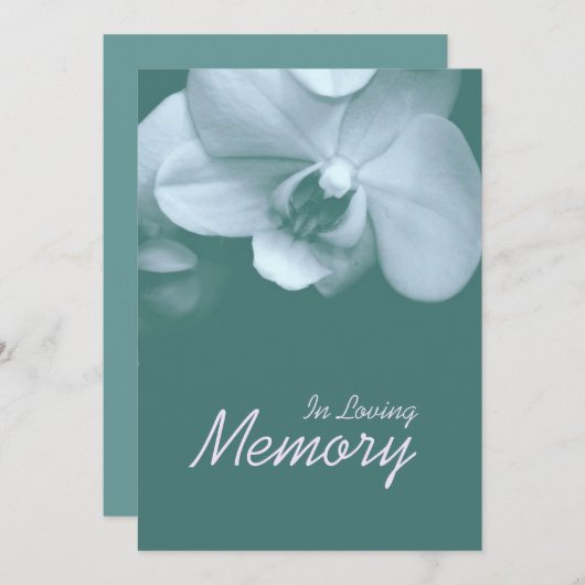 L'orchidée en mémoire amoureuse 5 Faire-part funér (Devant / Derrière)
