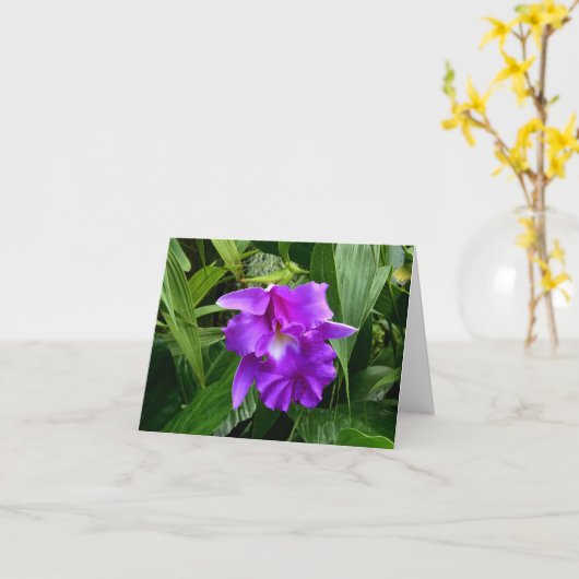 L'orchidée pourpre W part de la carte de note (Fleur jaune)
