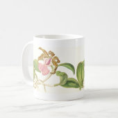 L'orchidée vintage fleurit la tasse (Devant gauche)