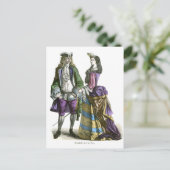Lord and lady 18th Century Mode Briefkaart (Staand voorkant)
