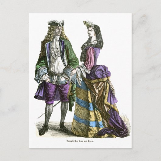 Lord and lady 18th Century Mode Briefkaart (Voorkant)