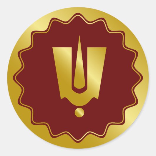 Lord Balaji Tilak Golden Ronde Sticker (Voorkant)