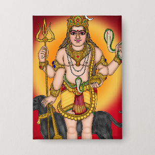 Lord Bhairava Retro Knop Button