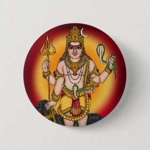 Lord Bhairava Retro Knop Ronde Button 5,7 Cm