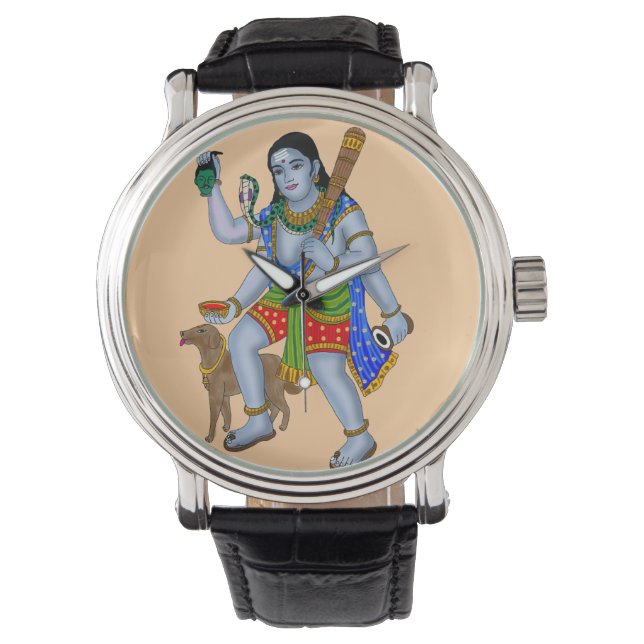 Lord Bhairava Wall Clock Horloge (Voorkant)