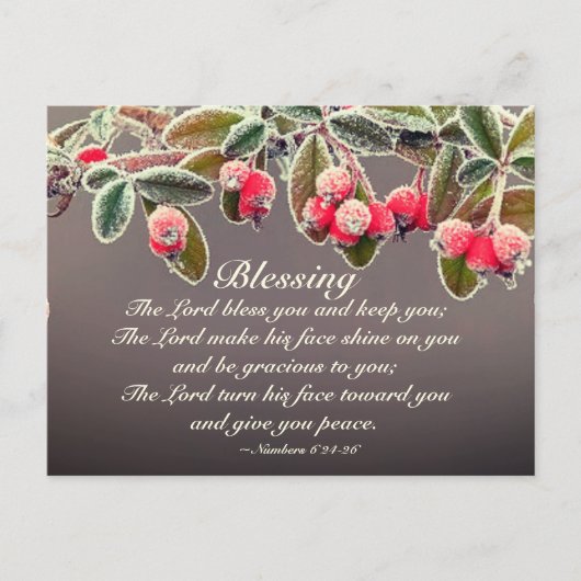 Lord Bless You Numbers 6:24-26 Scripture Briefkaart (Voorkant)