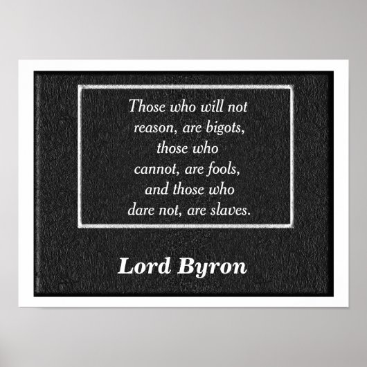 Lord Byron citeert Poster (Voorkant)