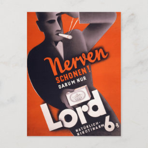 Lord Cigaretes German Vintage Poster Rested Briefkaart
