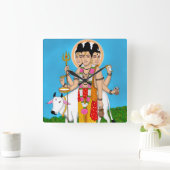 Lord Dattatreya Clock Vierkante Klok (Huis)