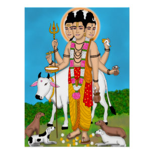 Lord Dattatreya-klok Perfect Poster