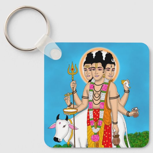 Lord Dattatreya Sticker Sleutelhanger (Voorkant)