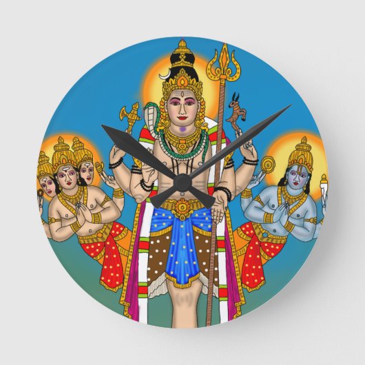 Lord Ekpada Shiva Clock Ronde Klok (Voorkant)