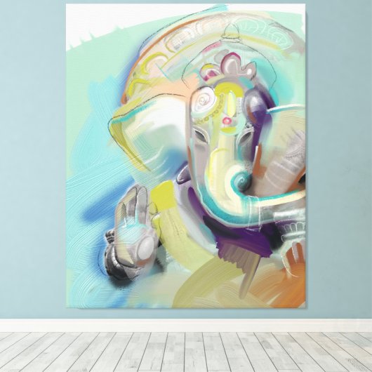 Lord Ganesh Art Canvas (Insitu (Houten vloer))