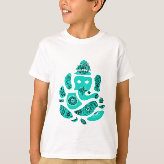 Lord Ganesh Elephant Kinderen T-shirt, wit T-shirt (Voorkant)