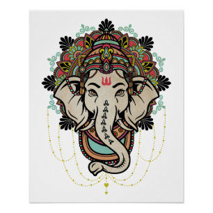Lord Ganesh - Hindu god van een nieuw begin Perfect Poster