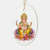 Lord Ganesh over Lotus Flower Keramisch Ornament (Links)
