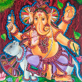 Lord Ganesh Peinture murale toile étirée Impressio