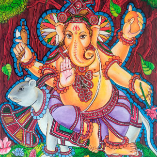 Lord Ganesh Peinture murale toile étirée Impressio