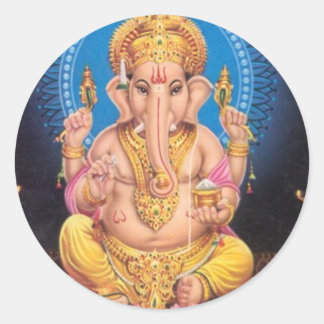 Lord Ganesh Ronde Sticker