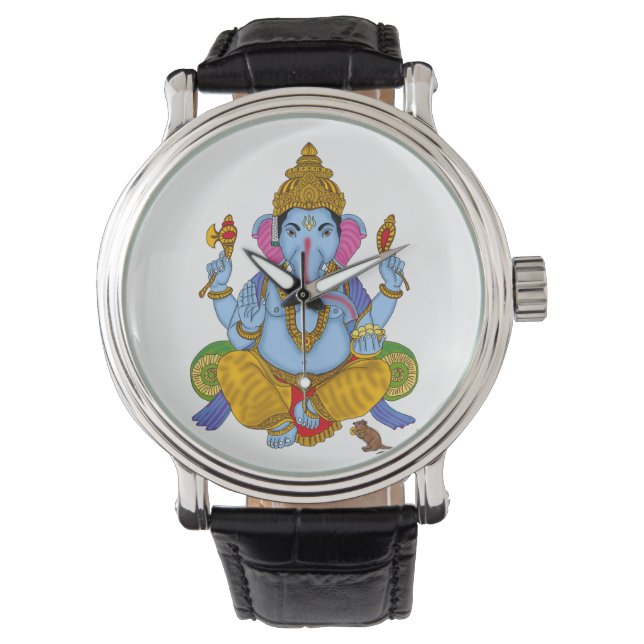 Lord Ganesha Clock Horloge (Voorkant)