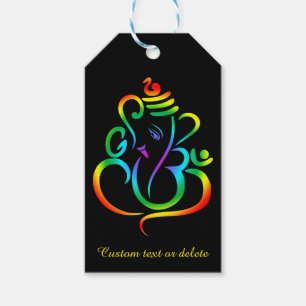 Lord Ganesha coloré sur les étiquettes Cadeaux noi