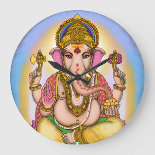 Lord Ganesha decoratieve wandklok Grote Klok