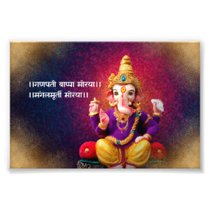 Lord Ganesha Idol Ganpati Mantra Foto Afdruk