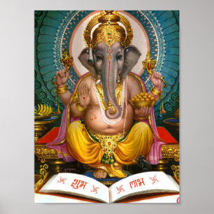 Lord Ganesha Indiase Hindoe Yoga Spiritueel Poster